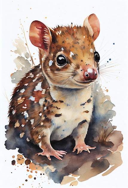 Quoll bebé Animal Acuarela Arte