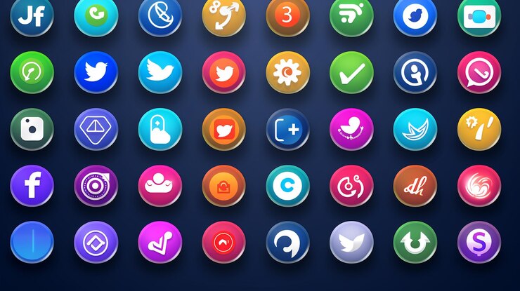 Foto quotset von social-media-ikonen vektor-symbole für soziale netzwerke