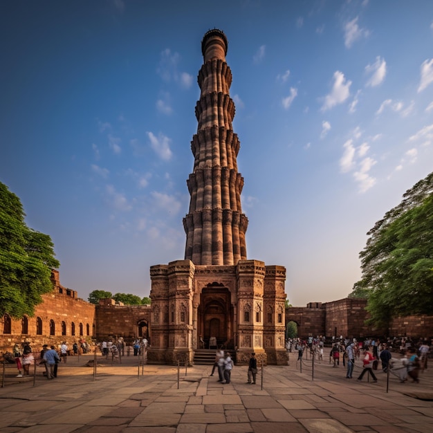 Qutub Minar em pé alto mundo Índia imagem arte gerada por IA