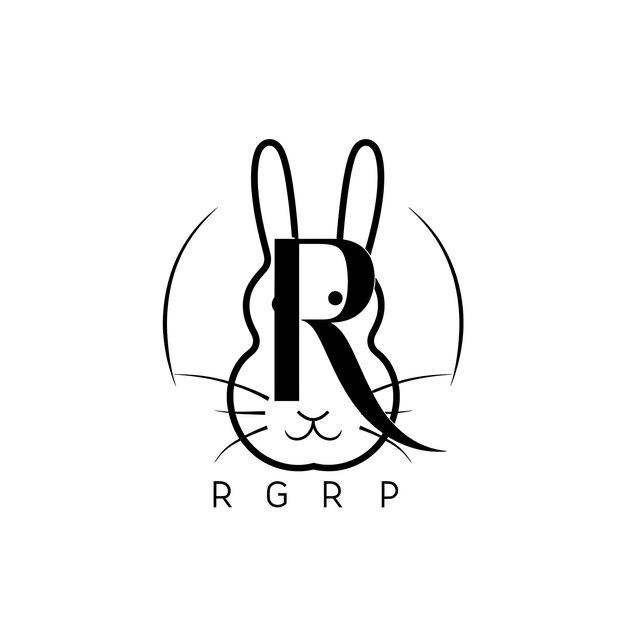 R com letra minimalista Estilo de design de logotipo com letra em forma de R Int Conceito de ideia criativa Simple Minimal