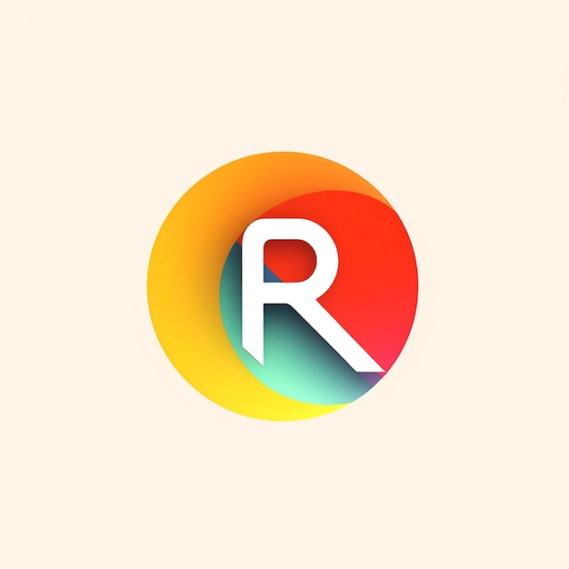 R-Logo-Vektordesign mit weißem Hintergrund