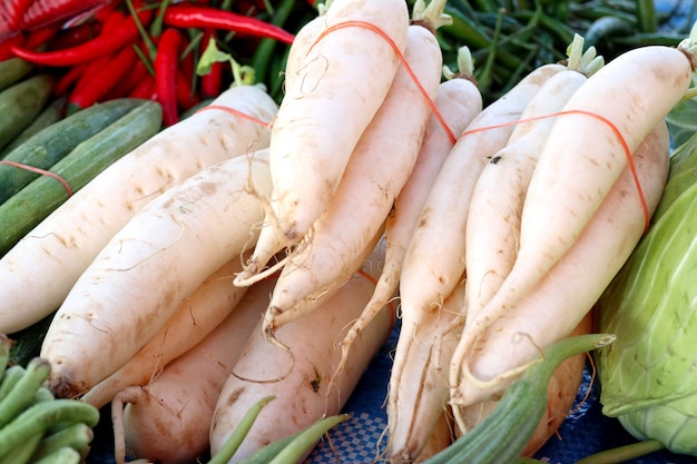 Rabanete na comida de rua