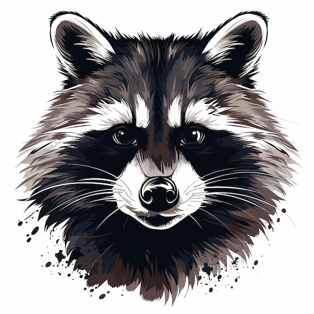 raccoon em fundo branco