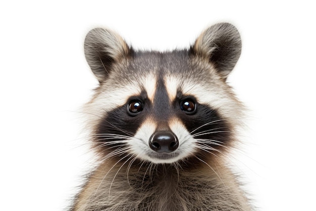 Raccoon engraçado em fundo branco