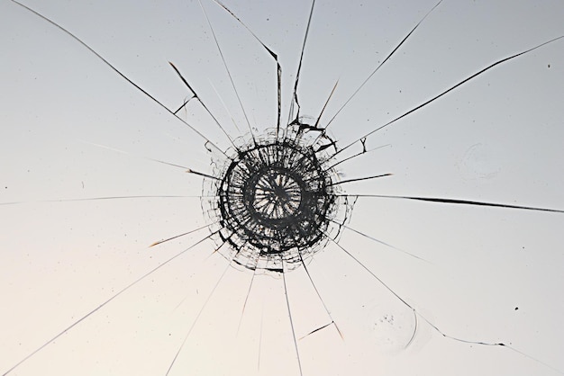 rachaduras no vidro impacto no vidro, dano de janela quebrada de fundo abstrato