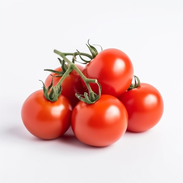 Un racimo aislado de tomate sobre un fondo blanco ai generado