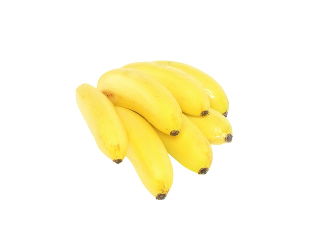 Racimo de mini-bananas .Aislado sobre blanco