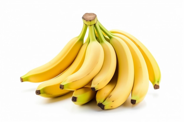 racimo de plátanos plátanos aislado sobre fondo blanco.