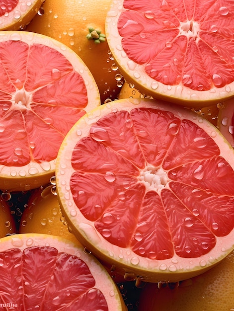 Un racimo de pomelo con una estrella al lado