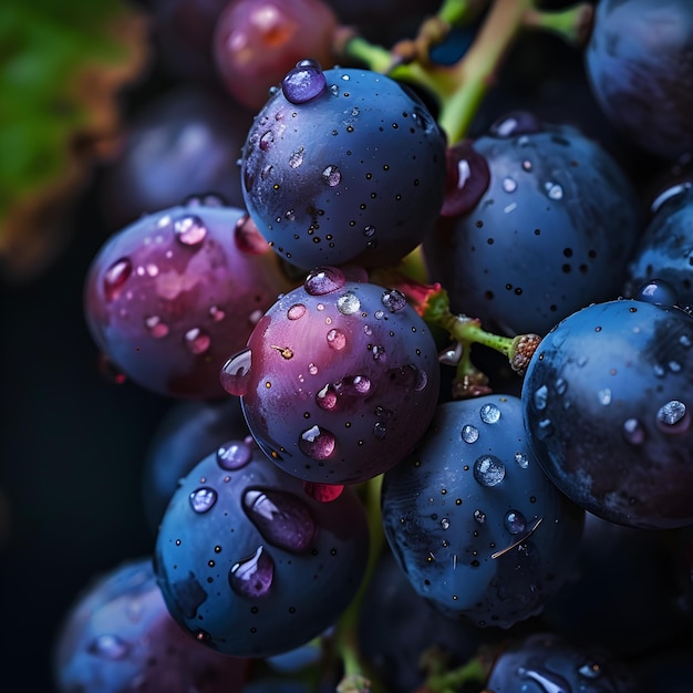 un racimo de uvas cerca en la naturaleza