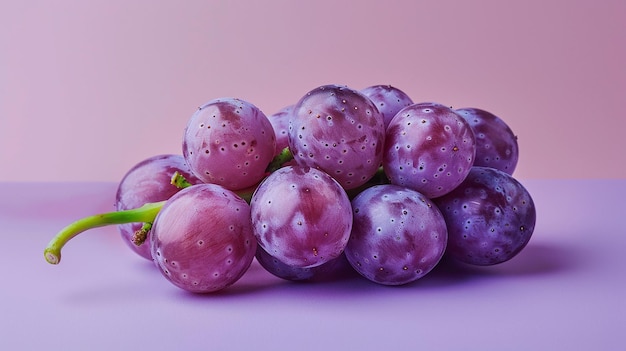 un racimo de uvas con un fondo púrpura