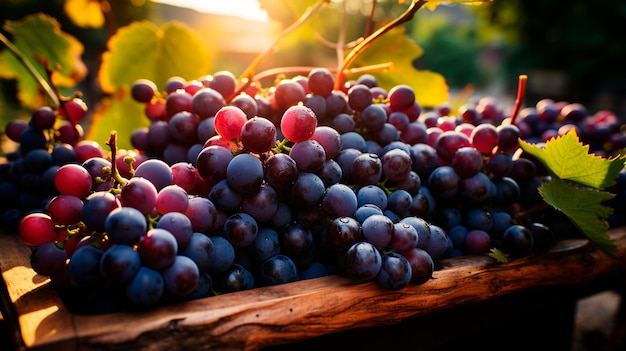 racimo de uvas maduras