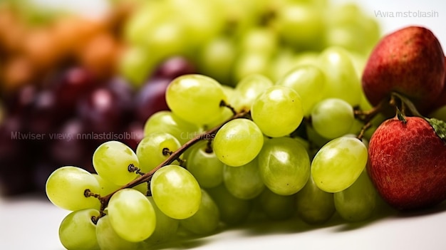 Un racimo de uvas en una mesa