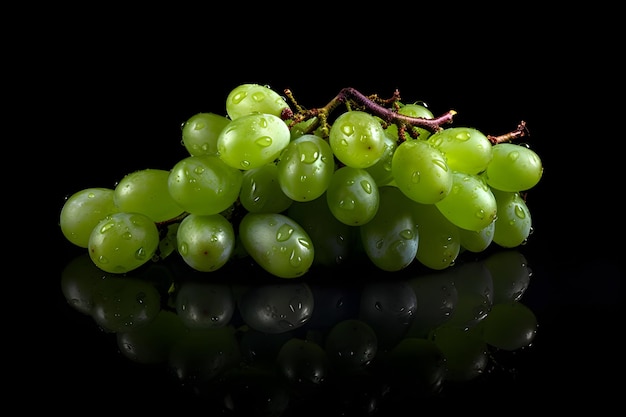 Un racimo de uvas con la palabra uvas en la parte inferior.