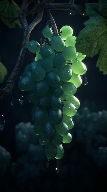 Un racimo de uvas con la palabra uvas