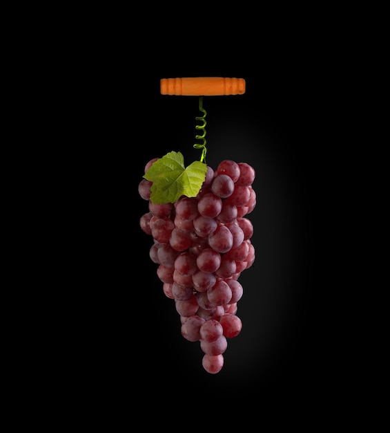 racimo de uvas rojas aisladas sobre un fondo blanco