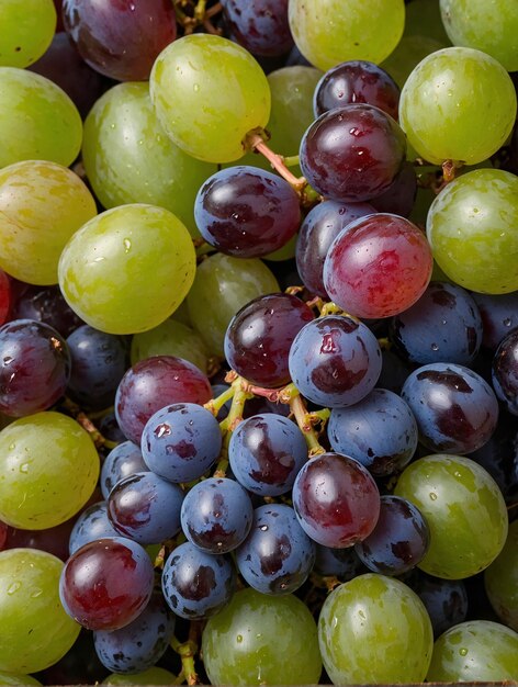 un racimo de uvas con uno rojo y verde