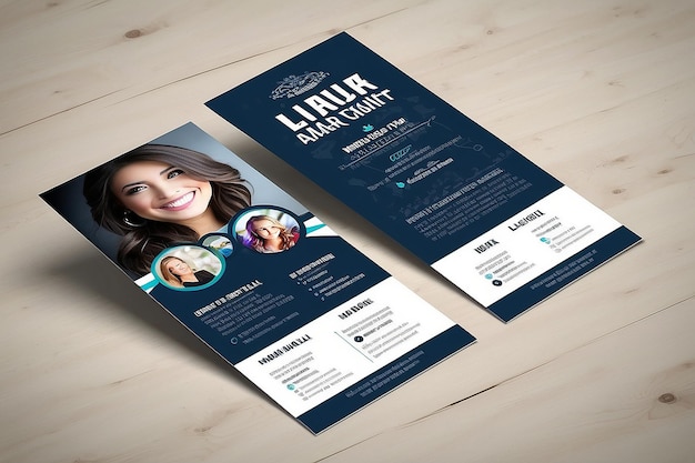 Foto rack card dl flyer template design agência de marketing gráficos personalizados editáveis