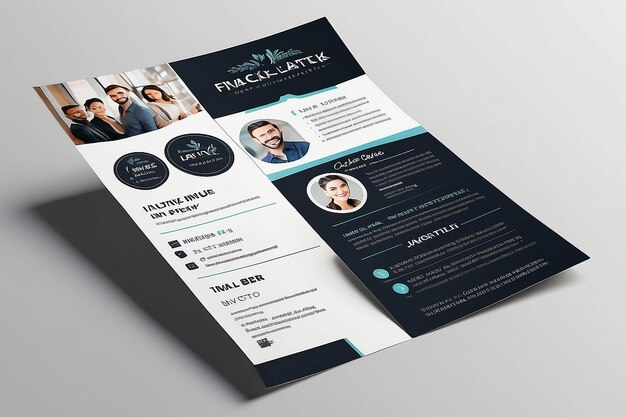 Rack Card dl flyer Template Design Agência de marketing gráficos personalizados editáveis