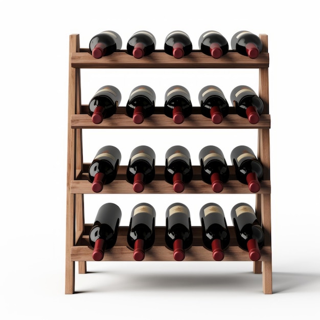 Foto rack de vinho de madeira de alta resolução 3d com proporções exageradas