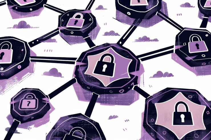 Foto racks do centro de dados protegidos por fechaduras digitais que destacam a privacidade de dados e a proteção do servidor
