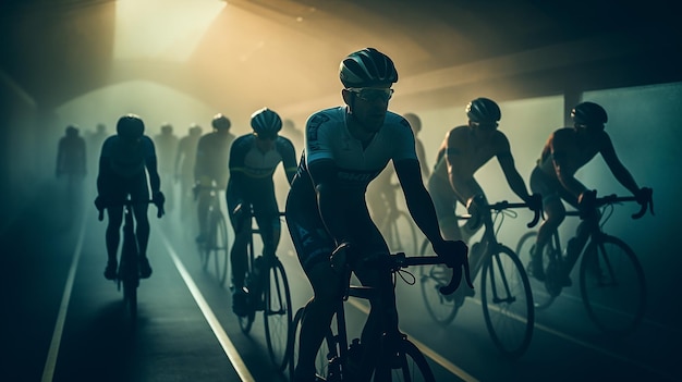 Radfahren-Gruppentraining am Morgen