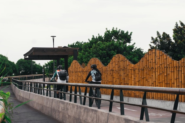 Foto radfahren in miraflores lima, peru