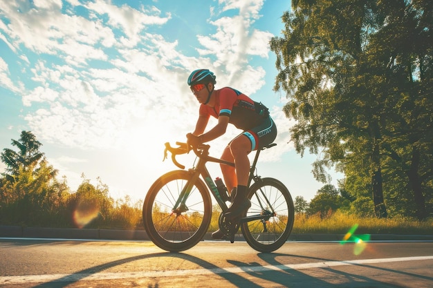 Radfahrer bei Fahrradsport im Freien an einem sonnigen Tag