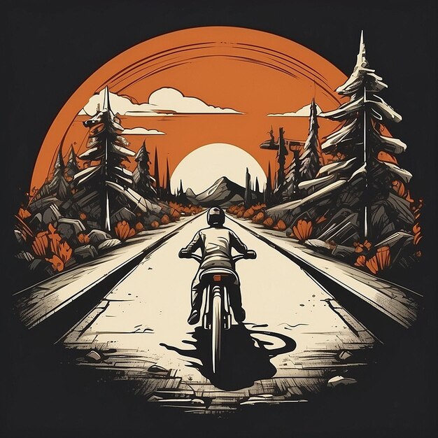 Foto radfahrer-t-shirt-design in der natur, erstellt mit ki