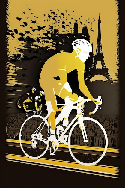 Radfahrerwettbewerb Tour de France Generative KI-Illustration