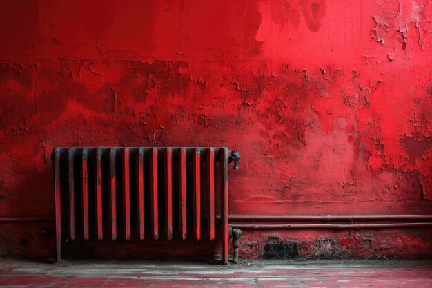 Foto radiador rojo en el escenario teatral película abstracta