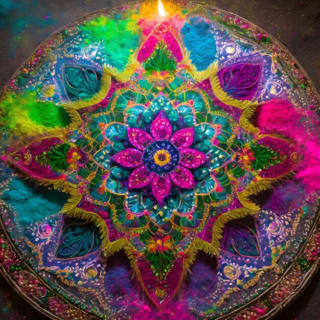 Foto radiância de rangoli