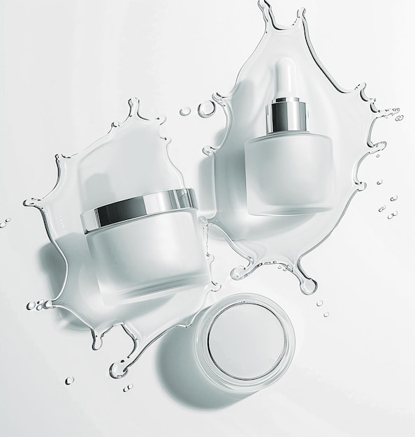 Radiant Elegance Prime Skincare Mockups apresentando produtos com elegância e graça incomparáveis