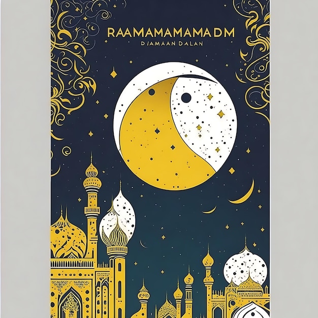 Radiant Ramadan Premium Poster Vector Imprenta de la plantilla A4