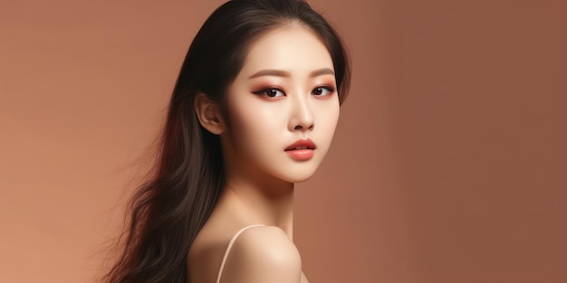 La radiante elegancia en el maquillaje natural de una joven asiática