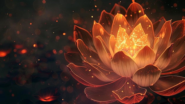 La radiante flor de loto abrazada por la oscuridad iluminada por la gracia