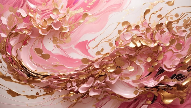 Foto radiante opulência swirling sinfonia de rosa e ouro