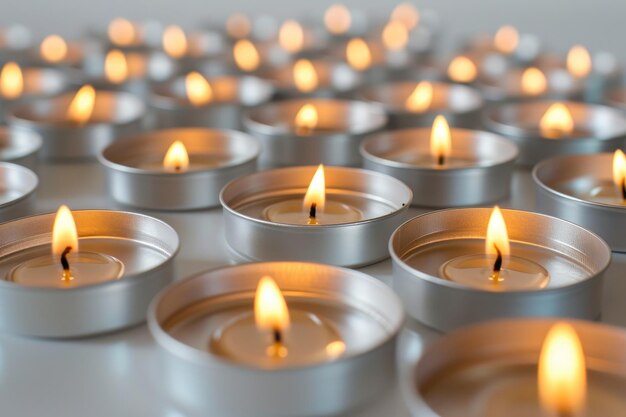 Radiante y tranquilizador conjunto de velas de tealight de brillo plateado