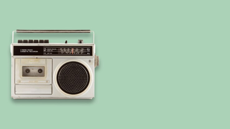 Foto radio y cassette. tecnología retro.