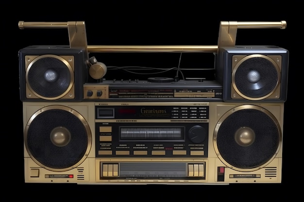 Rádio retrô gravador de cassetes ghetto blaster Rede neural gerada por IA