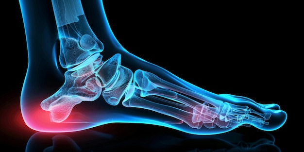 Radiografía de un concepto de estilo de vida humano de pies doloridos