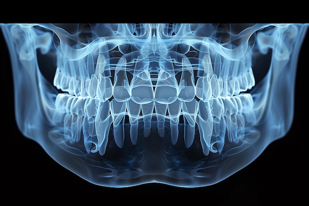 Foto radiografia dentária dente saudável saúde dentária higiene dentária conceito médico tratamento do canal radicular dentista