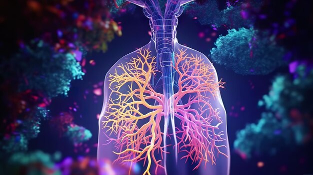 Radiografía de pulmón generada