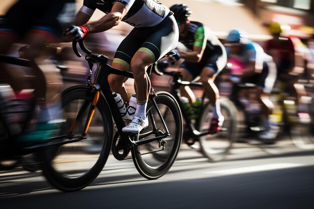 Radmarathon-Rennen an einem Sommertag Generative KI