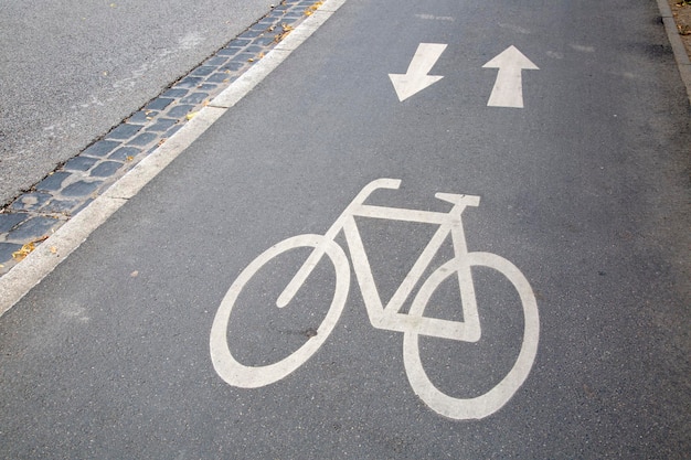 Radweg in Frankfurt, Deutschland