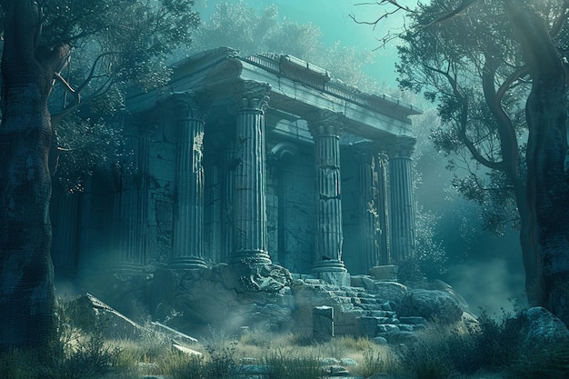 Rätselhafte Ruinen einer alten Zivilisation in einem My