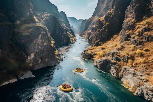 Rafting en el cañón profundo del río