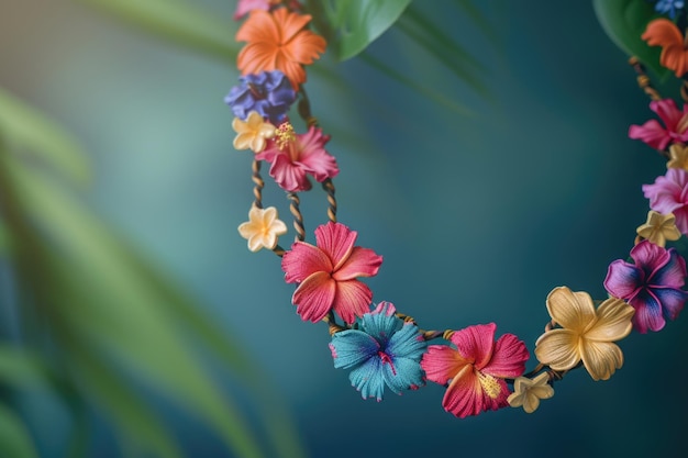 Rahmen aus Blumen Halskette Traditionelle hawaiianische Dekoration