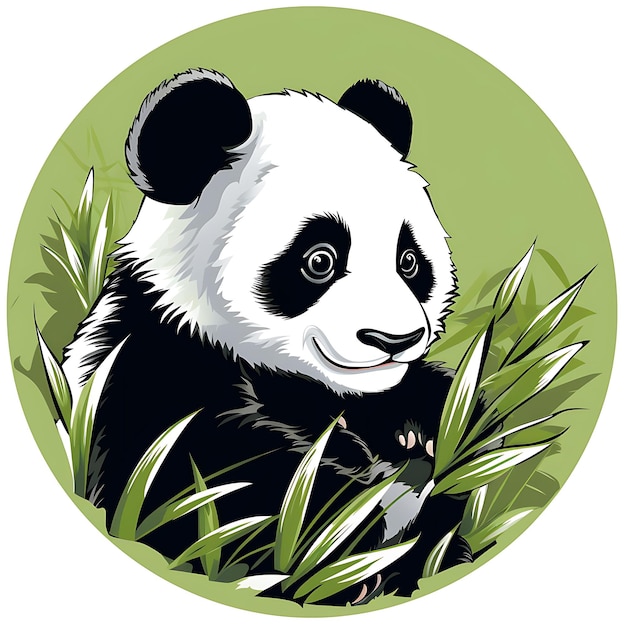 Rahmen aus schelmischem BambooMunching Panda Cub, entworfen für R For Kid 2D Flat Creative Design Art