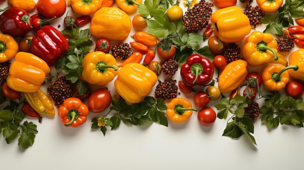 Rahmen für frisches Gemüse auf weißem Hintergrund Bilder Hd Tapeten Hintergrundbild